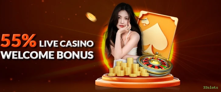 Imagem promocional da 33slots mostrando a plataforma e suas vantagens